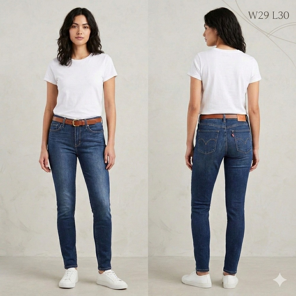 Levis‎ 311 Shaping Skinny Jeans Womens 29x30 Dark Wash Blue Denim Mid Rise